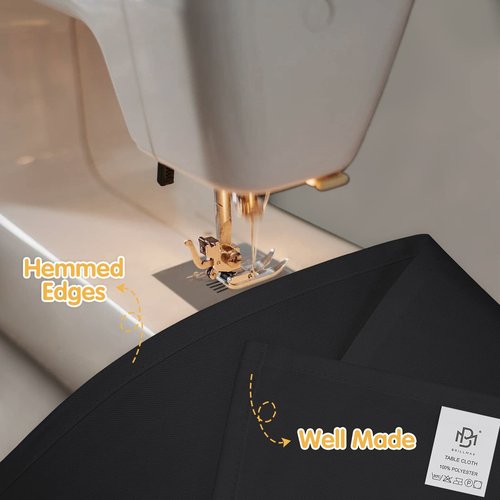 BRILLMAX 6 Pack Black Tablecloths 90 x 132 Inch for 6ft Rectangle Tables - 150 GSM Polyester Fabric, Floor Length Drop, Water, Stain & Wrinkle Resistant Cloth Cover for Wedding Reception Banquet