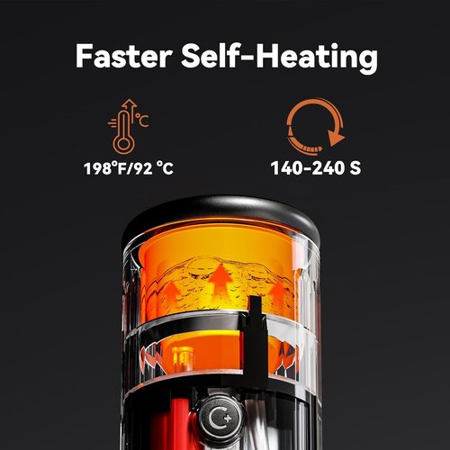 CERA+ Portable Coffee Maker - Electric Espresso Machine with Self-Heating & 20 Bar Pressure | 8 Cups per Charge, USB-C Compatible