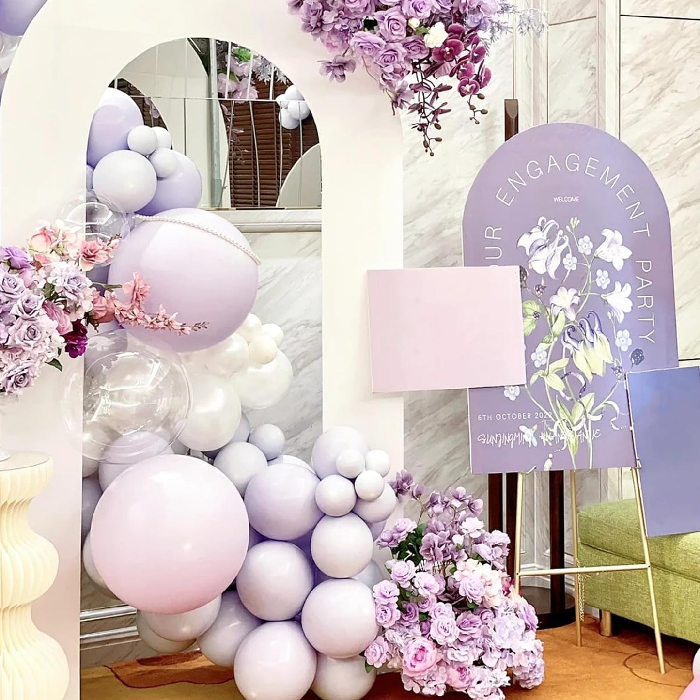 Voircoloria Lilac Purple Balloons - 12-Inch Faded Purple Latex | 66-Pack for Weddings & Celebrations