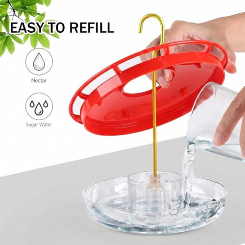 eWonLife Hummingbird Feeders - 16oz Leak-Proof Design with Ant Moat & Bee-Proof Ports | Easy Clean & Refill