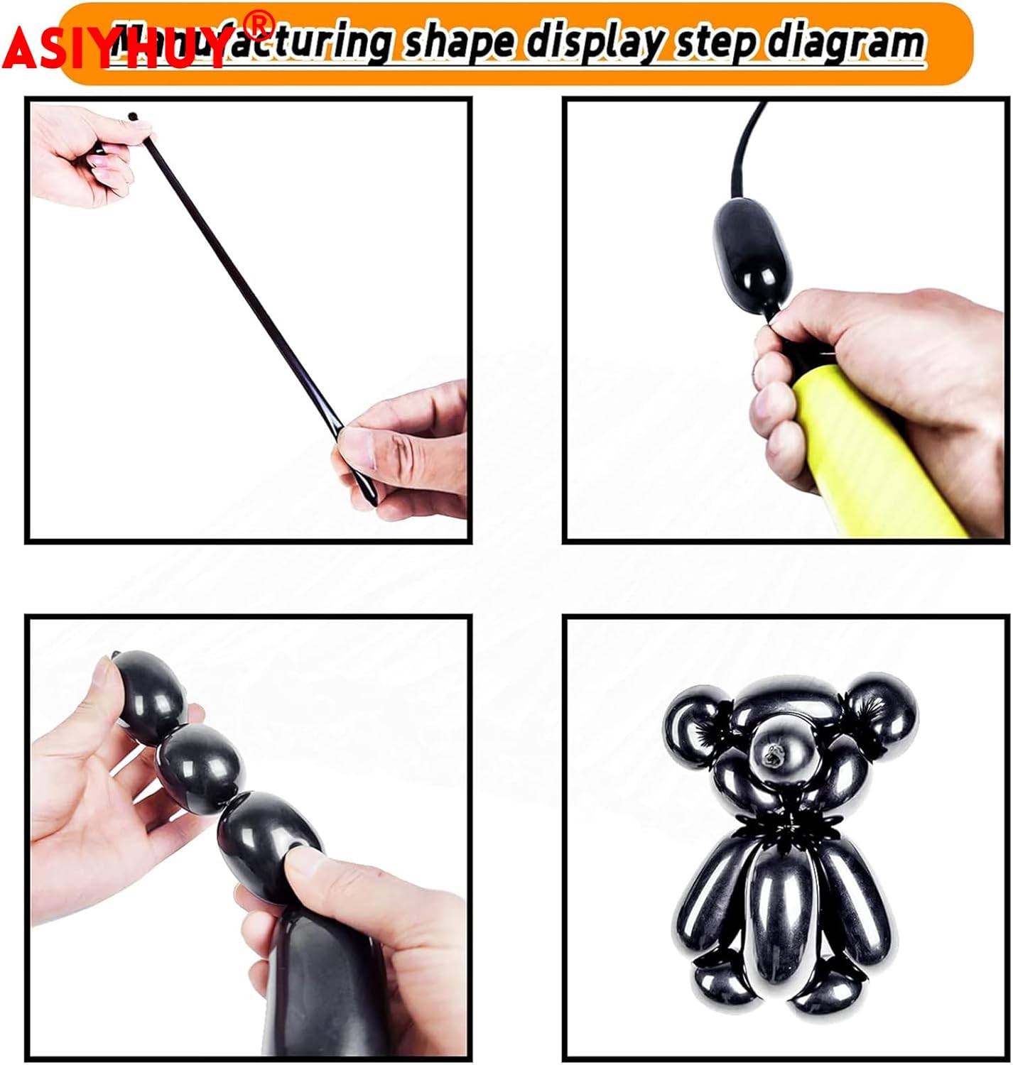 Skiennix 260 Long Balloons - 100 Pack Black Twisting Latex for Animal Models | Perfect for Parties & Events