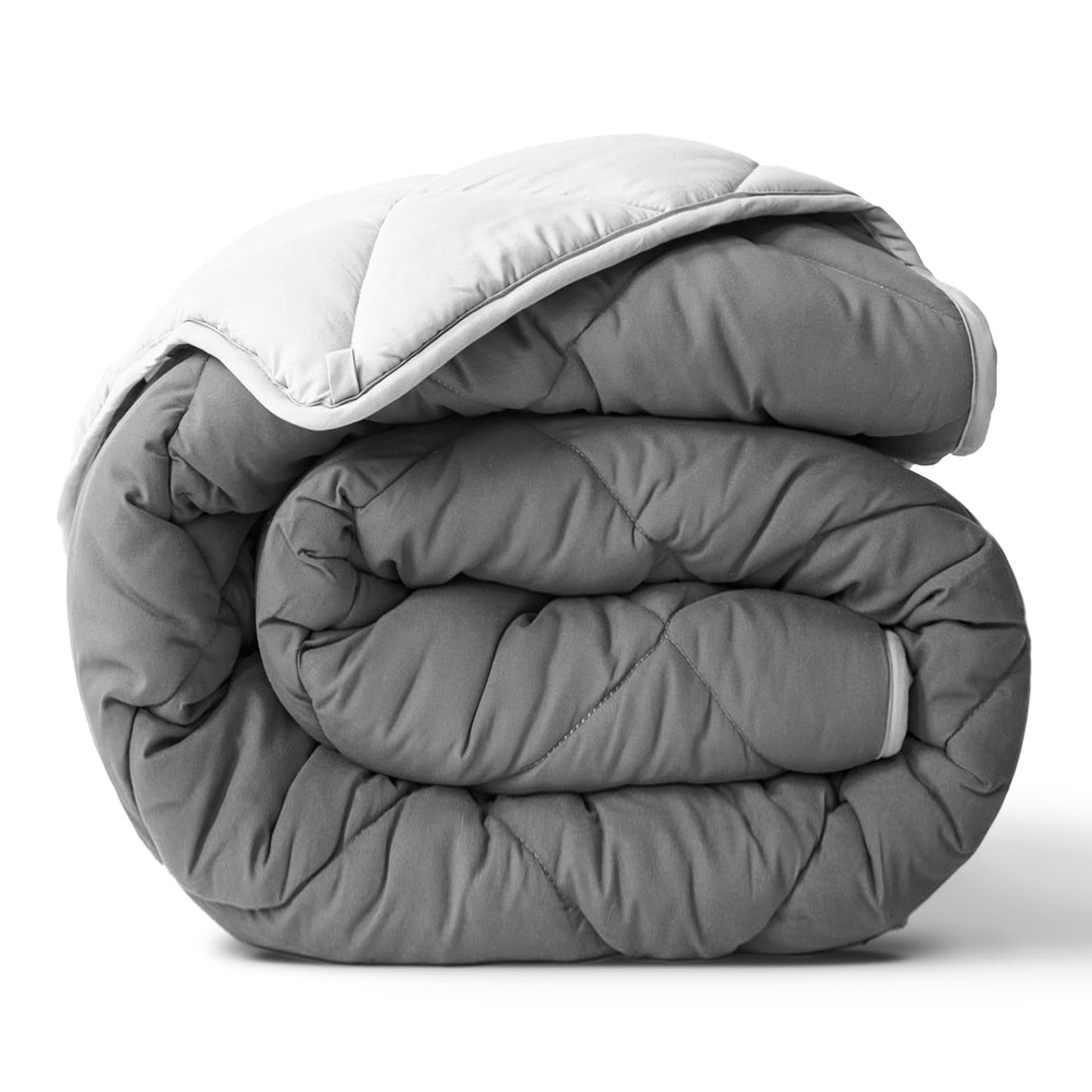 ViscoSoft King Comforter - Cloud-Soft Down Alternative Duvet Insert, All Season Cooling Lightweight Reversible Quilted Blanket for Bedroom & Guest Room, Oeko-TEX Certified, Light/Dark Gray