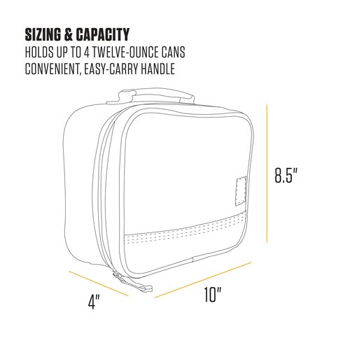 Carhartt Insulated Lunch Cooler For Men and Women, Fully Insulated Lunch Pale for Everyday Use, 4 Can (Brown)