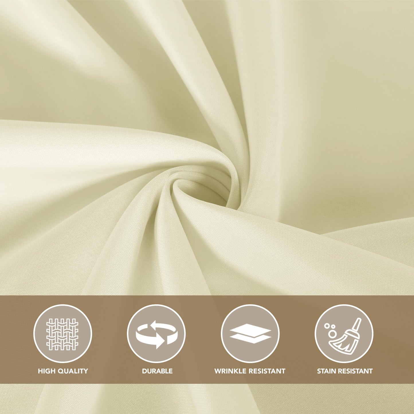 sancua Rectangle Tablecloths for 8 Foot Tables, 6 Pack - Washable Polyester Fabric Table Cloth for Wedding Party, Birthday, Banquet Reception, 60x120 Inch, Beige