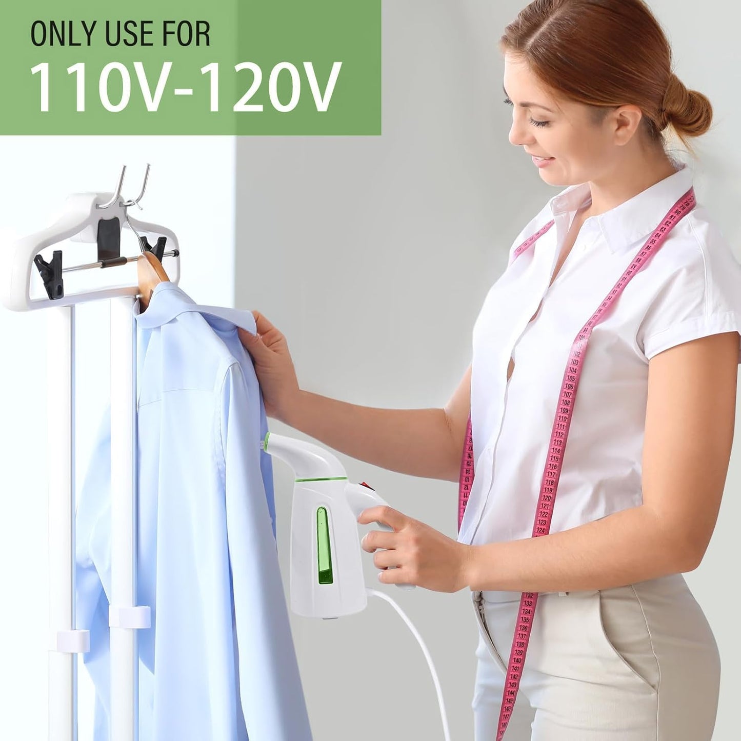 OGHom Portable Handheld Garment Steamer - 240ml Capacity, 700W Fast Heat Up in Pale Green