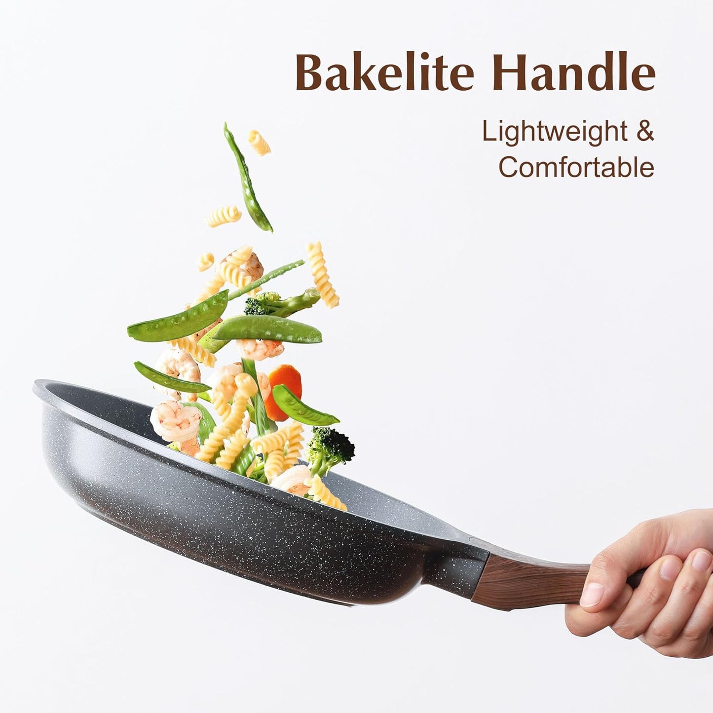 SENSARTE 17-Piece Nonstick Cookware Set - Induction Compatible with 8-Inch Omelet Pan & Lid