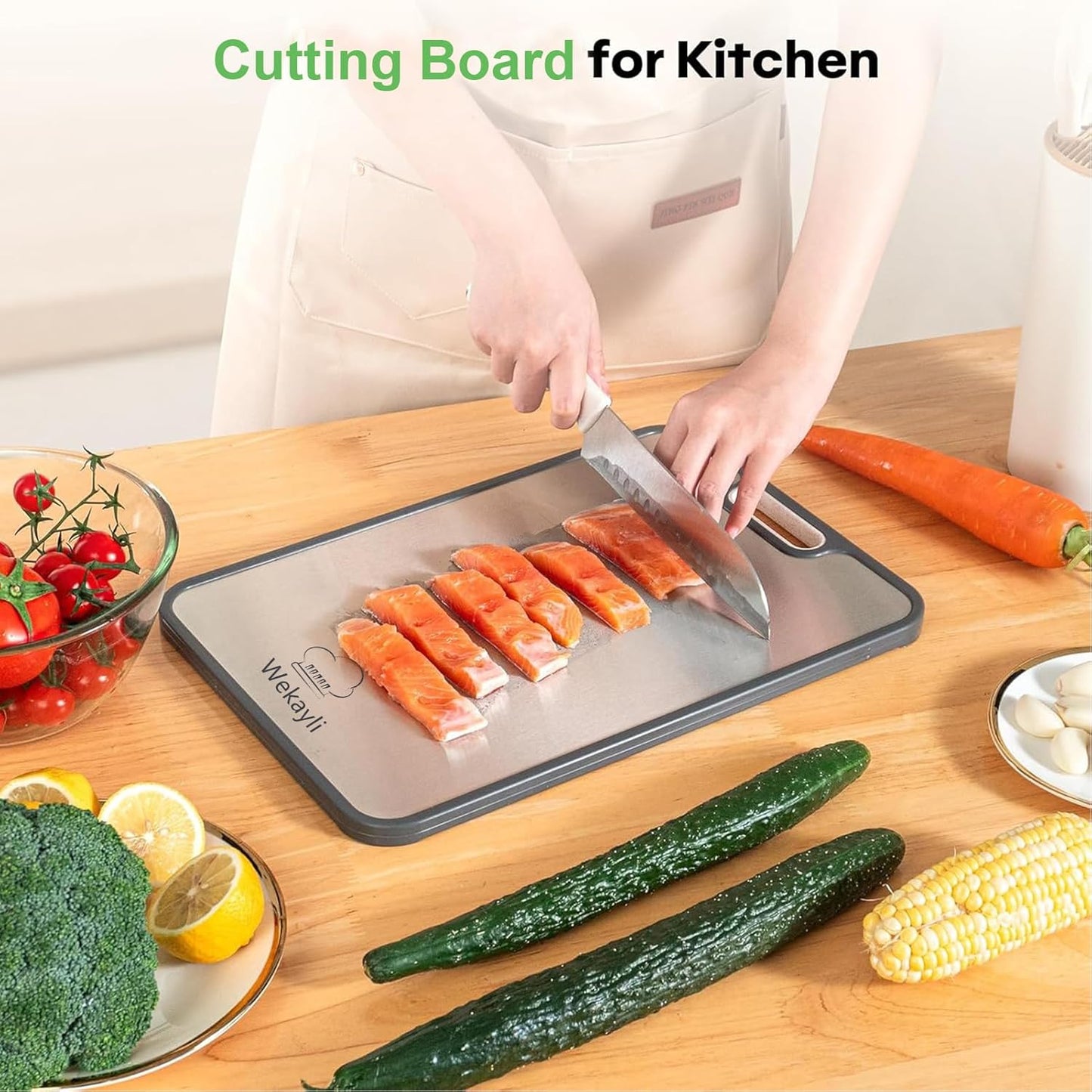 Stainless Steel Cutting Board - Non-Toxic Double-Sided Design | Scratch Resistant 15” x 10” Size
