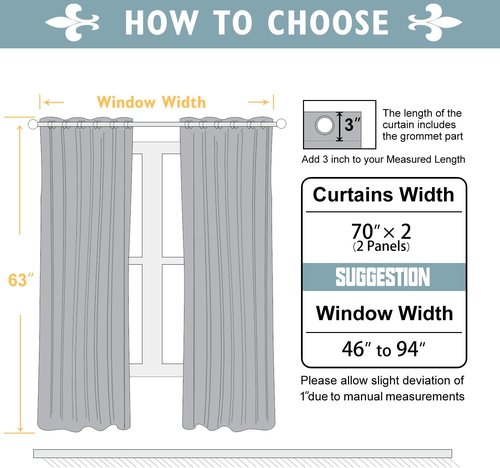 ChrisDowa Blackout Curtains - Extra Wide Thermal Insulated Grommet Panels for Bedroom | Stone Blue, 70 x 63 Inch