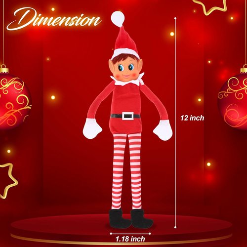 Elfette Plush Toy - Christmas Elf Behaving Badly | Naughty Bendy Doll - 12 Inches