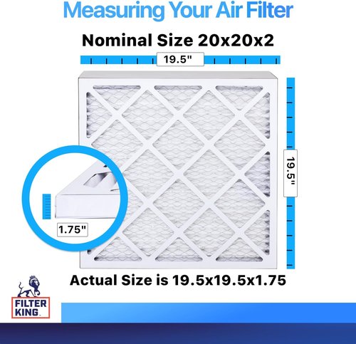 Filter King 20x20x2 Air Filter - MERV 8 Dust & Allergy Control | 12-Pack Pleated HVAC Filters