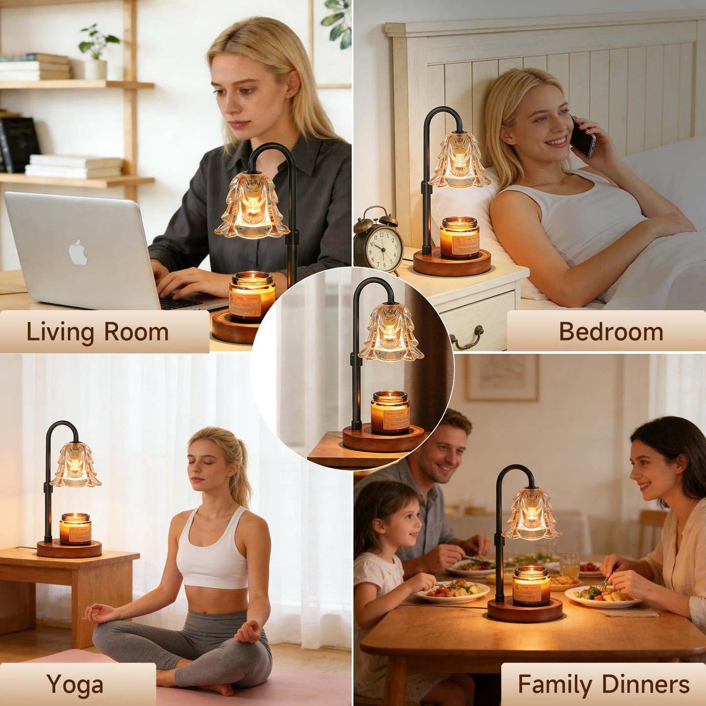 Vitelum Candle Warmer Lamp with Timer & Dimmer, Electric Wax Melter for Jar Candles, Safe Flameless Candle Warmer Light for Bedroom, Home Decor & Gift