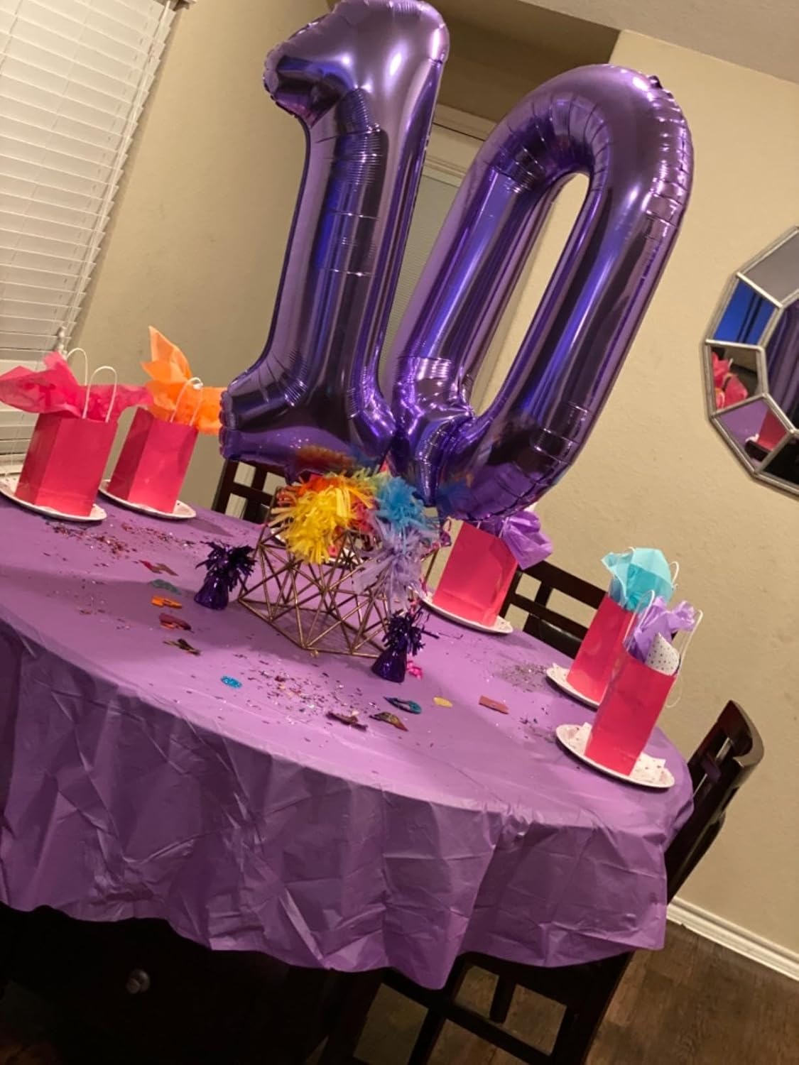 Number 0 Balloons - 40 Inch Purple Number Balloons for Birthday, Wedding & Baby Shower Decor
