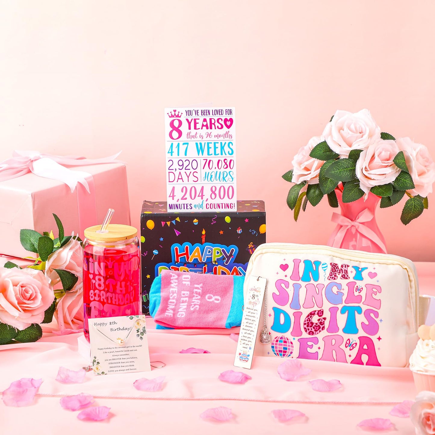 Skylety 8 Year Old Girl Gifts Ideas Gifts for 8 Year Old Beautiful Teen Girls 8 Birthday Decorations Set of Popular Present Basket Box for Her