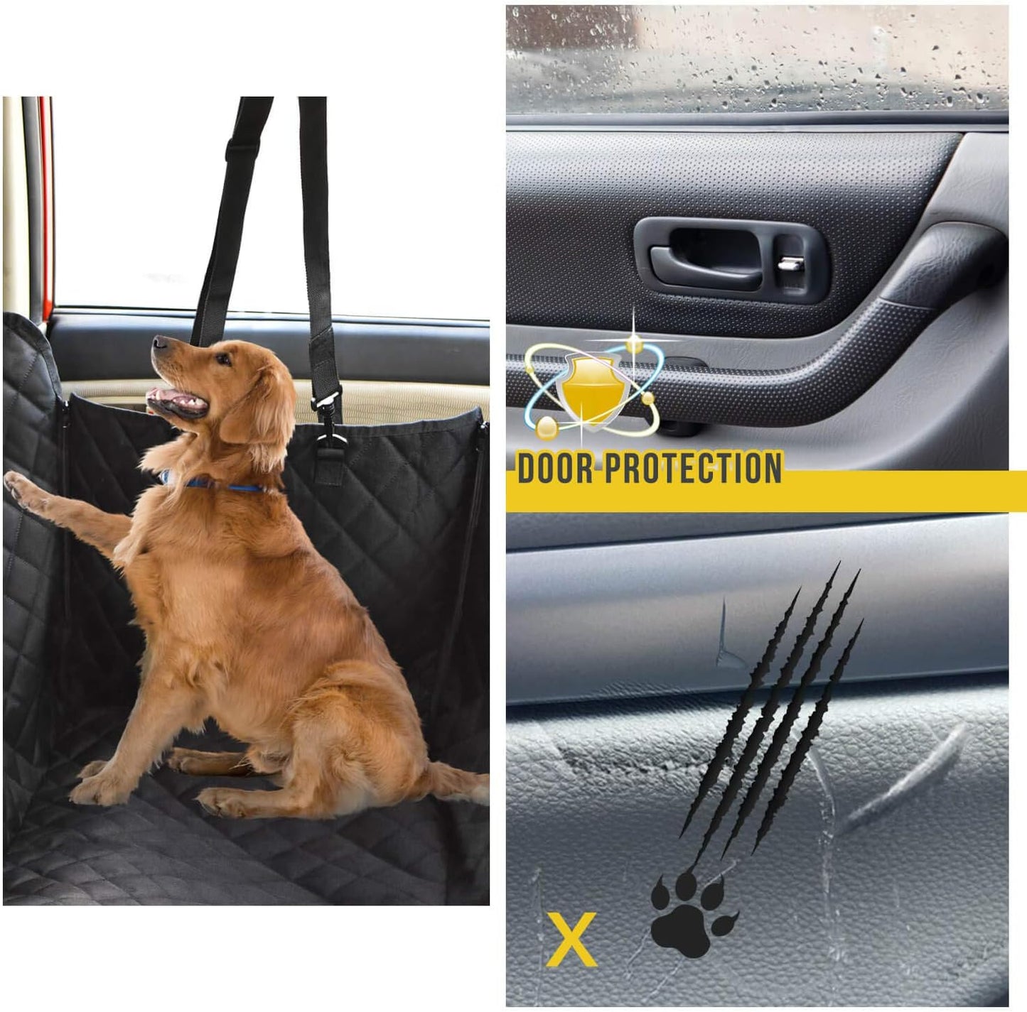 Vailge Dog Car Seat Cover - 100% Waterproof Hammock with Mesh Window | Scratch-Resistant, Antislip Design