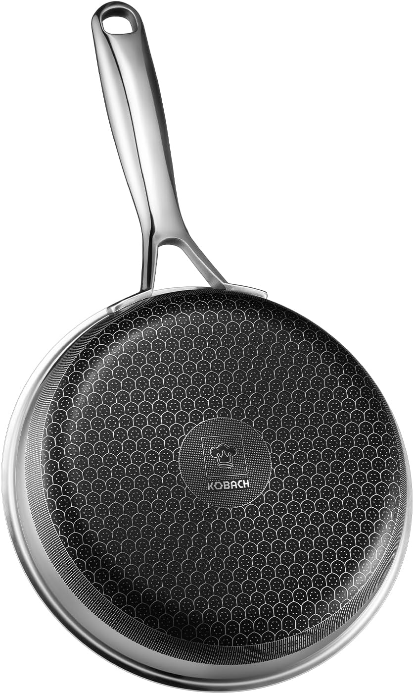 KOBACH 8-Inch Nonstick Frying Pan - Dishwasher Safe Stainless Steel Skillet for Induction & Gas Stoves