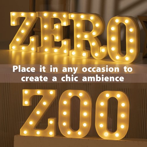 HXWEIYE LED Marquee Letters Lights Sign Z, 26 Alphabet Light Up Letter and Number 0-9 Number Warm White Led Letters for Bar Party Birthday Home Wedding Décor