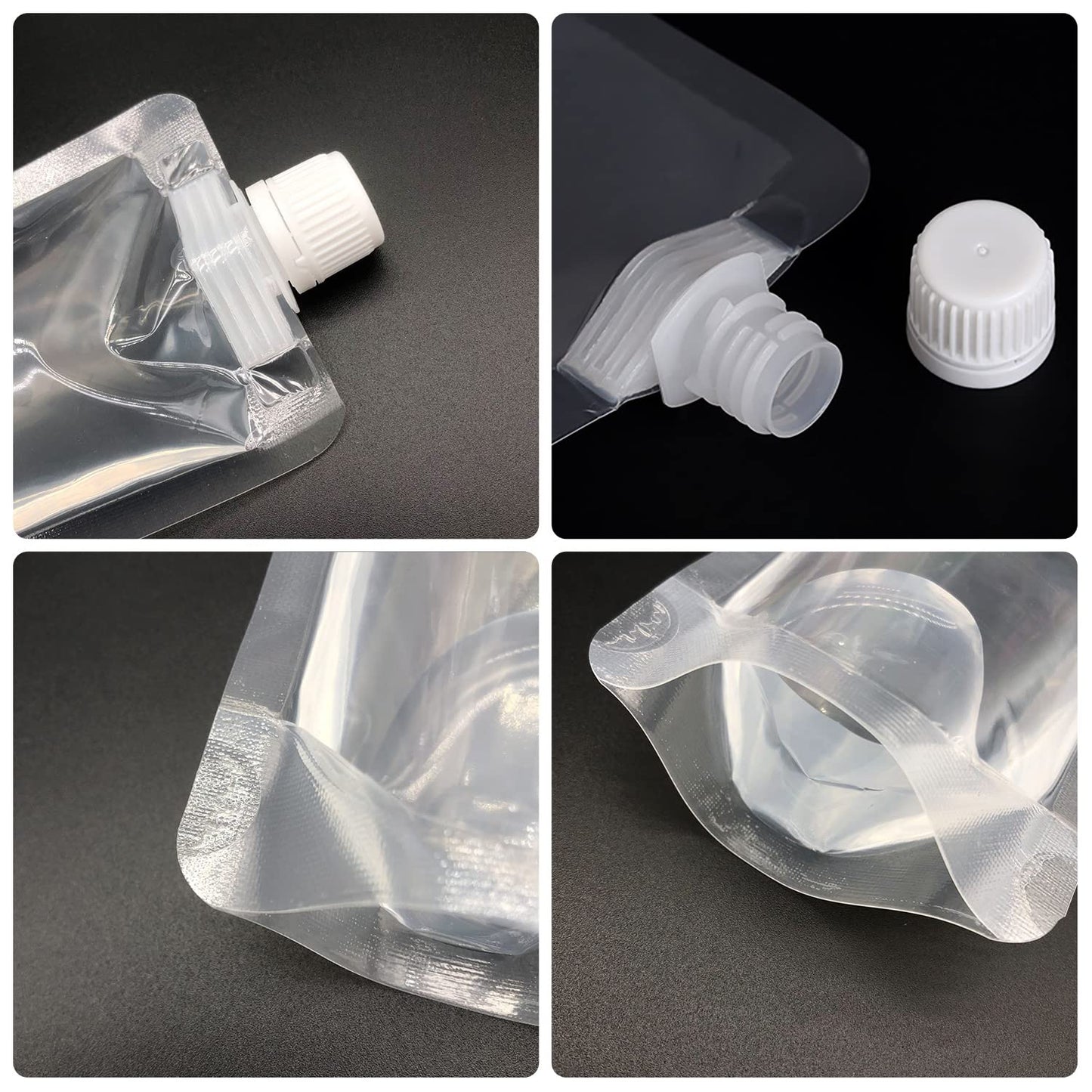 Keon Plastic Pouches - Leak-Proof, Reusable, Flexible Juice Bags, BPA-Free for Travel, Outdoor Sports, Concerts, Events