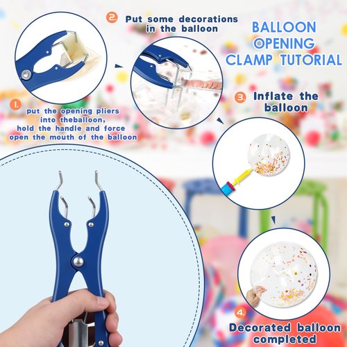 Borosino Balloon Expander Pliers, Balloon Stuffing Machine For Filling Balloons Sequin Petals Feathers, BalloonStuffingmachineclearBalloons For Stuffing(Extended Style)