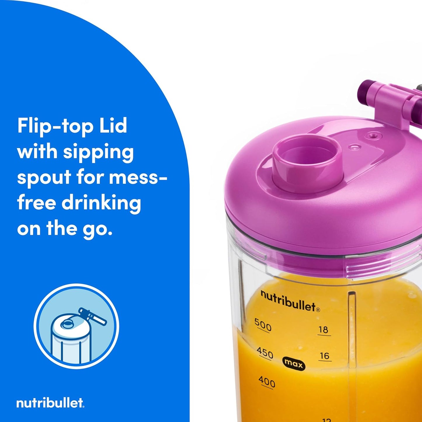 Nutribullet Flex Portable Blender - Orchid Purple | Compact & Powerful for On-the-Go Smoothies