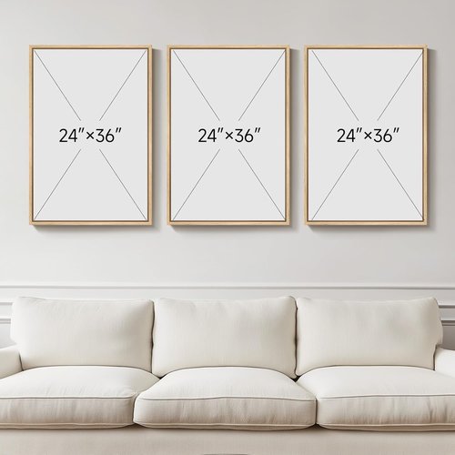 Boho Wall Art by Large 3D Textured | Modern Abstract 3-Piece Set for Living Room - Beige & White 24x36 In
