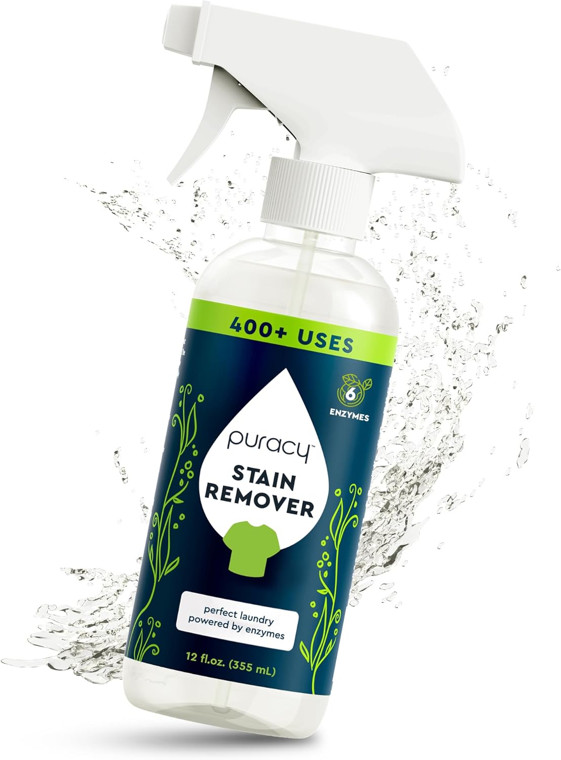 Puracy Stain Remover Spray - Effective Travel & Laundry Cleaner for Clothes, Baby Essentials | 12 fl oz