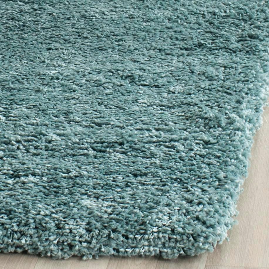 SAFAVIEH California Shag Collection Accent Rug - 3' Square, Light Blue, Non-Shedding & Easy Care, 2-inch Thick, Ideal for The Living Room, Dining Room, Bedroom (SG151-6060-3SQ)