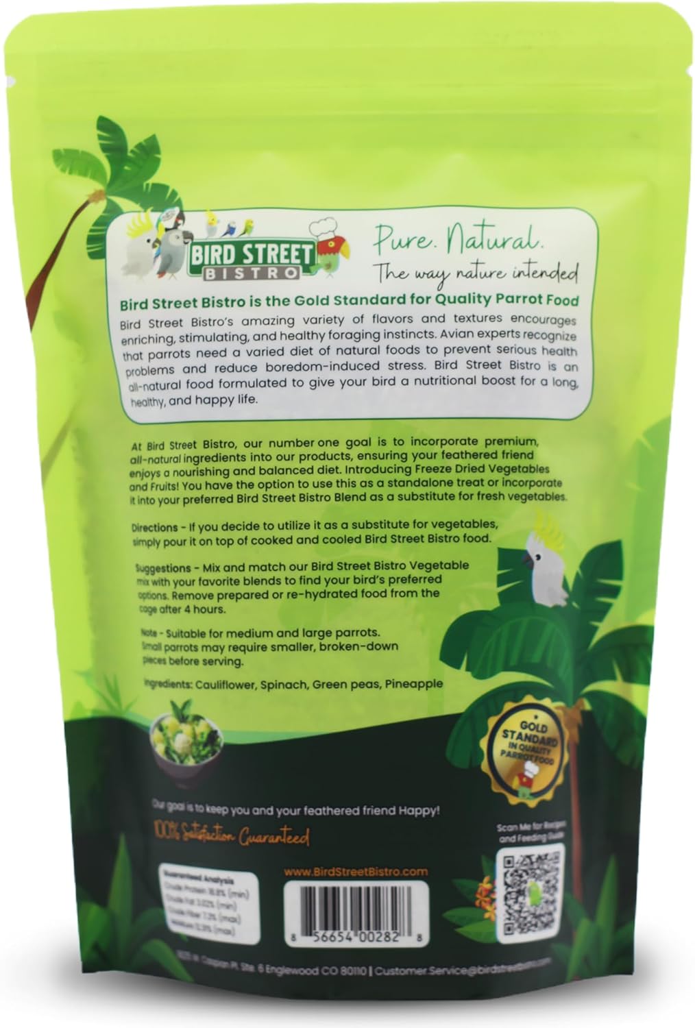 Skiennix Bird Treats - Nutritious Parrot & Cockatiel Food - Green Goodness Blend - 1 lb