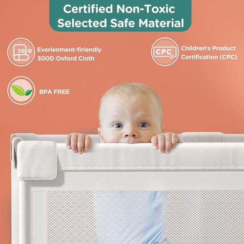 Cherrysea Baby Playpen - Large Anti-Fall Safety Play Center with Gate & 30 Ocean Balls | Sturdy Toddler Fence