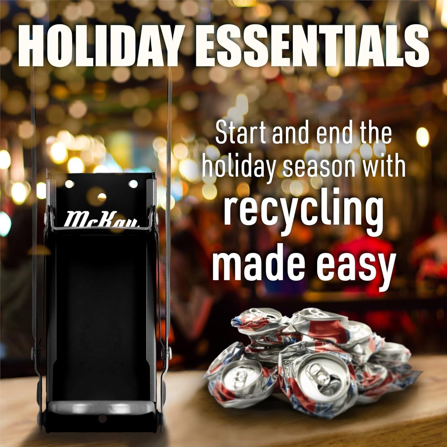 Mckay 16 Oz. and 12 Oz. Metal Can Crusher Auto Recycling, Heavy-Duty Can Crusher Wall Mounted, Can Smasher for Aluminum Seltzer, Soda, Beer Cans and Bottles for Recycling (Auto Type)