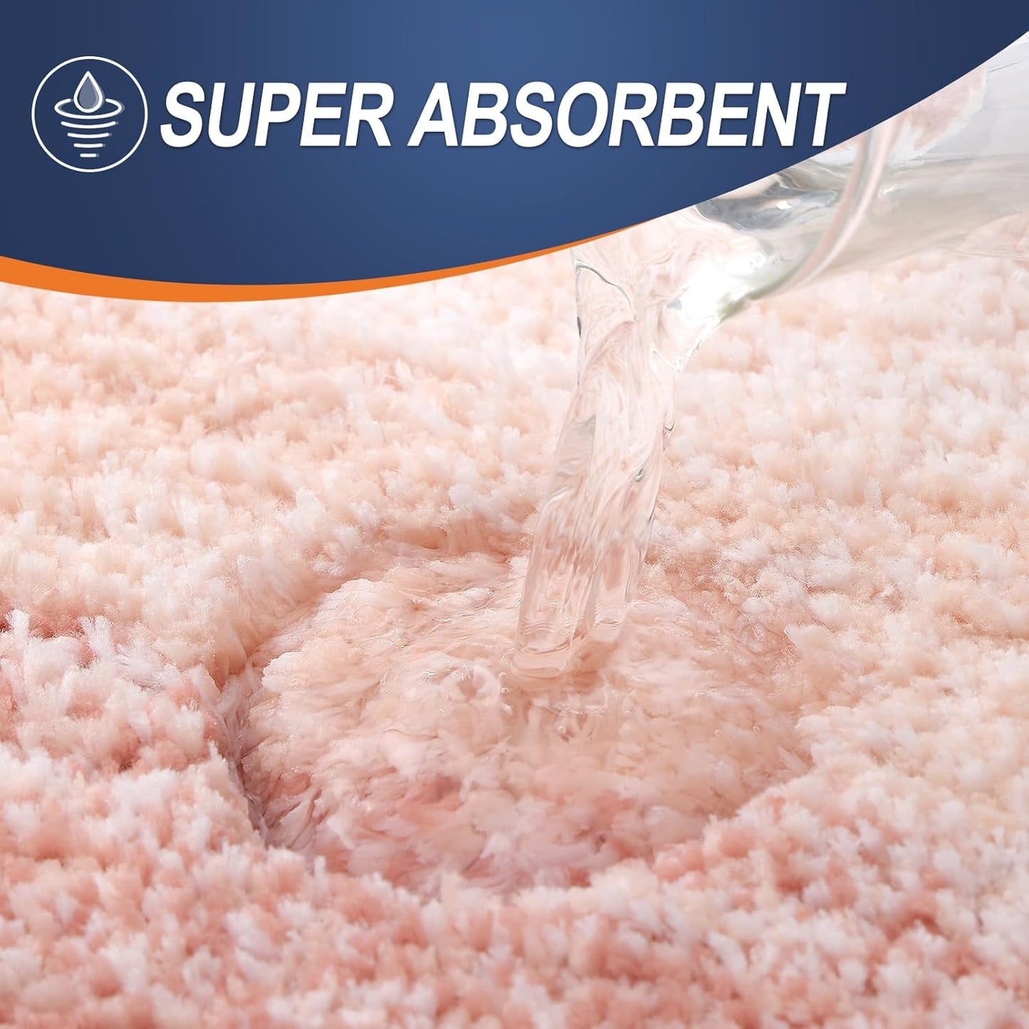 OLANLY Bathroom Rugs - Extra Soft Microfiber Mat | Quick-Dry, Machine Washable, 36x24, Peach