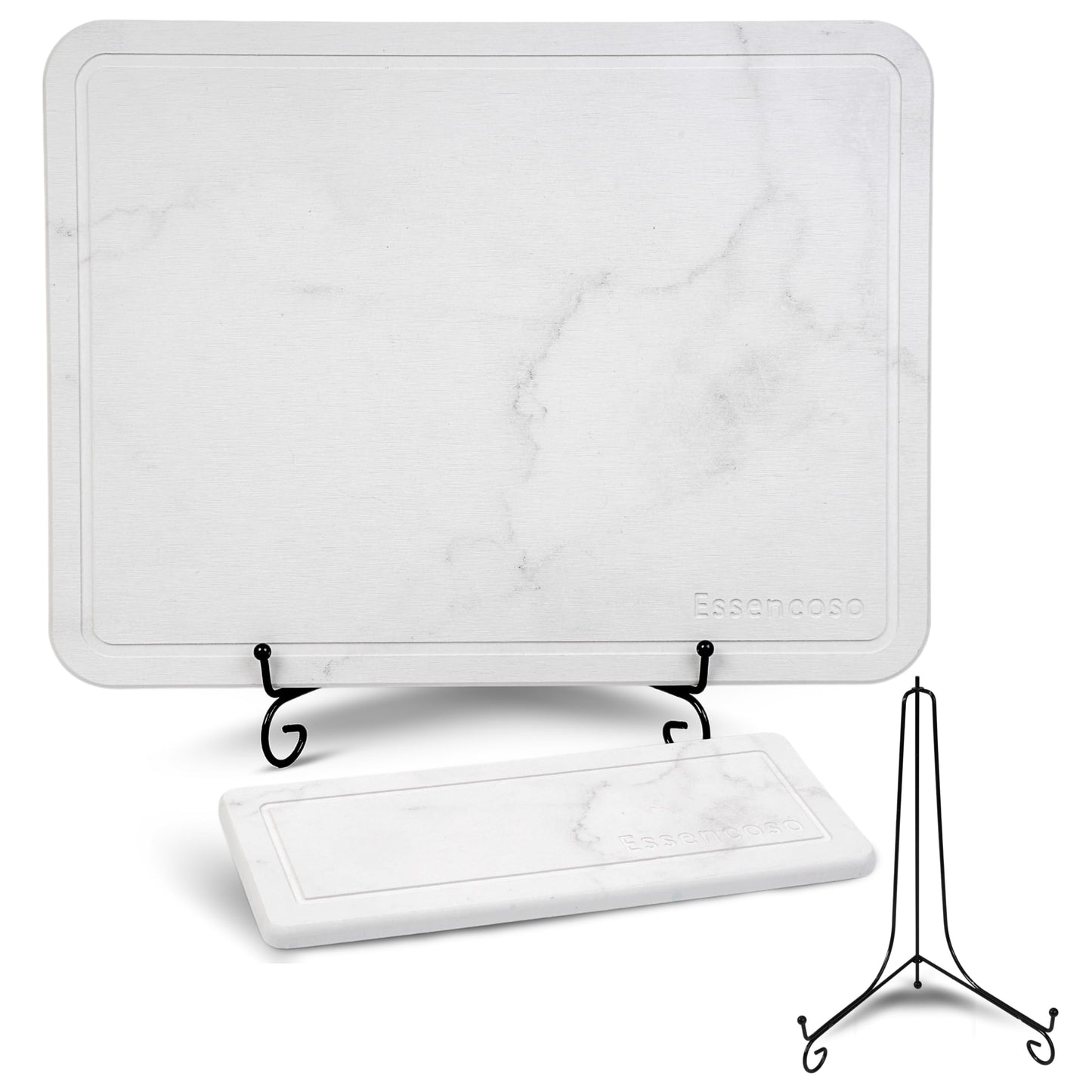 Essencoso Stone Drying Mat For Kitchen Counter - 11.8" x 15.7" Water Absorbing Stone tray For Sink, Metal Rack and Kitchen Sink Caddy | Diatomaceous Earth Food Grade | Drying Stone For Kitchen counter