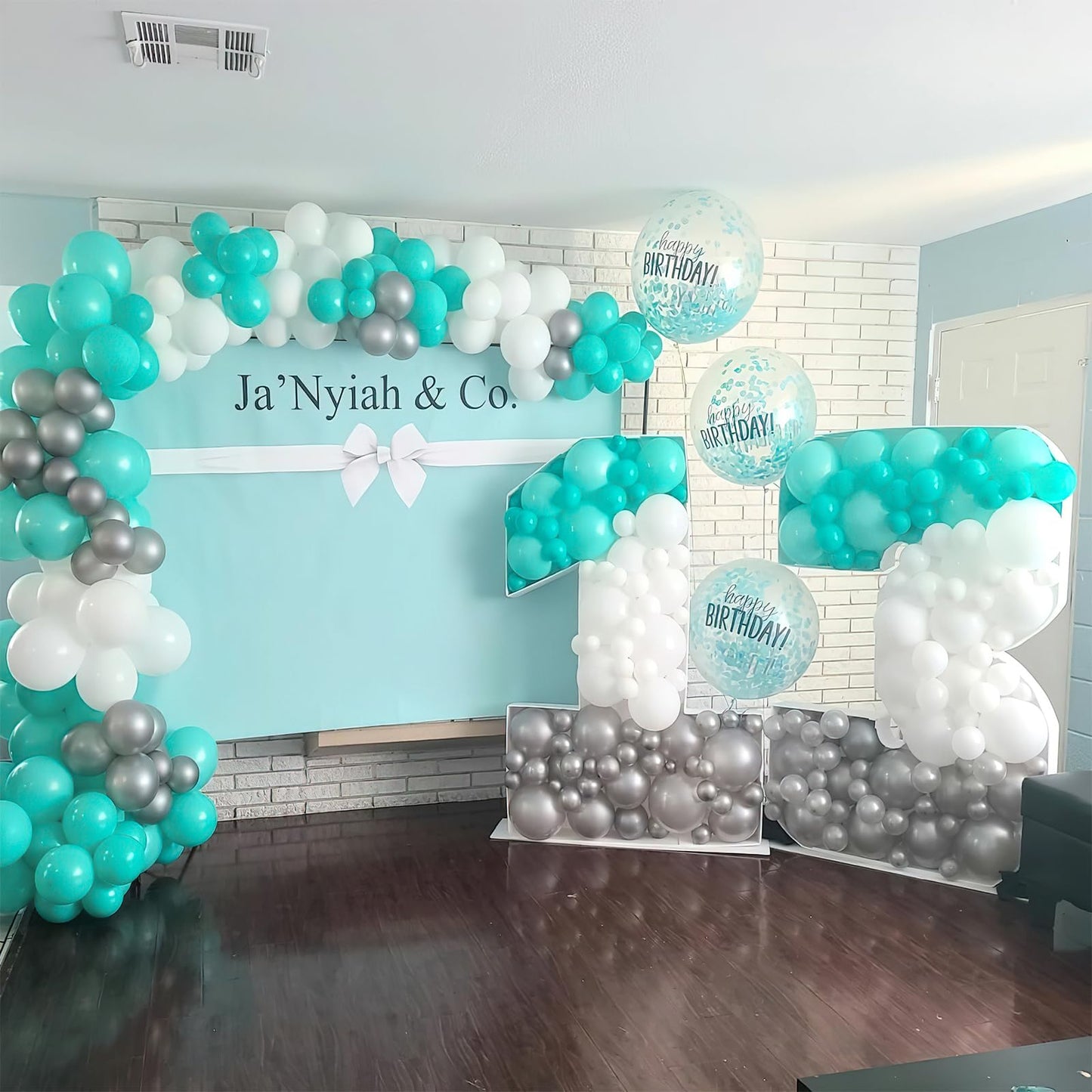 PartyWoo Teal Balloons 140pcs Different Sizes Pack of 18 12 10 5 Inch Turquoise Dark Teal Balloon Arch Kit for Baby Shower Gender Reveal Graduation Mermaid Birthday Pool Party Decorations Blue-Y69