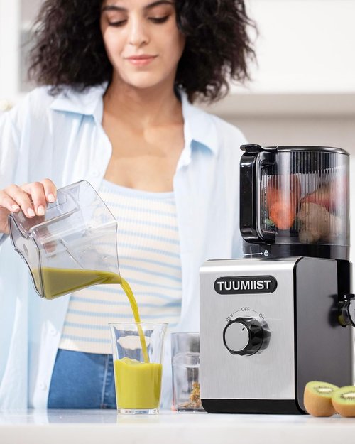 Cold Press Juicer Machine - 6.5” Large Feed Chute Masticating Extractor for Whole Fruits & Vegetables