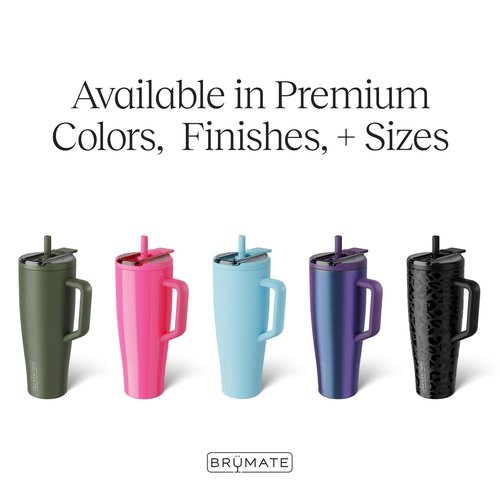 BrüMate Era Flip 40oz Tumbler with 100% Leakproof Covered Straw Lid | Hygienic Covered Straw | Insulated Stainless Steel Water Bottle with Handle | Cup Holder Friendly | BPA-Free (Lavender)