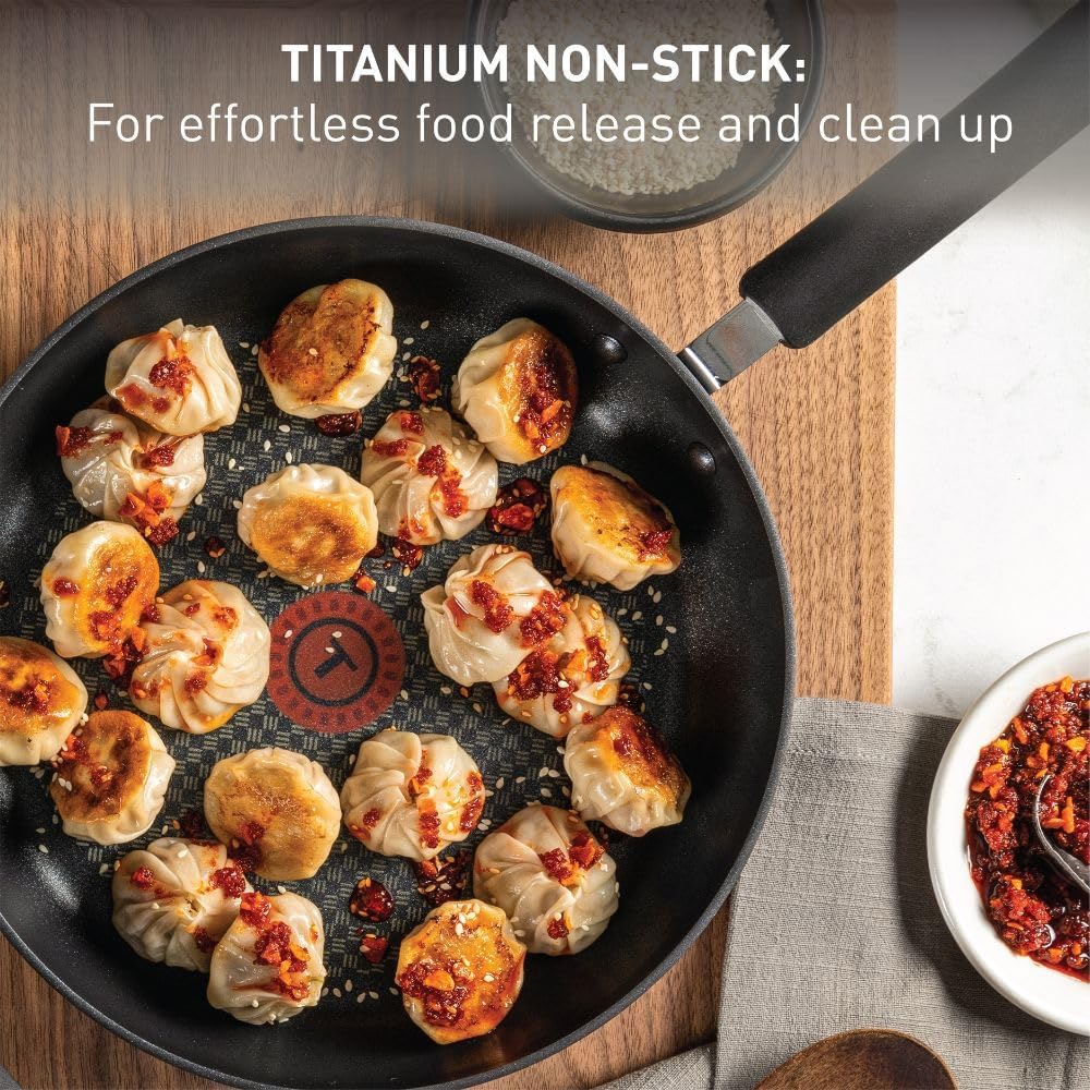 T-Fal Ultimate Nonstick Fry Pan Set - 3-Piece Kitchen Cookware | 8, 10.25 & 12 Inch, Oven Safe to 400°F