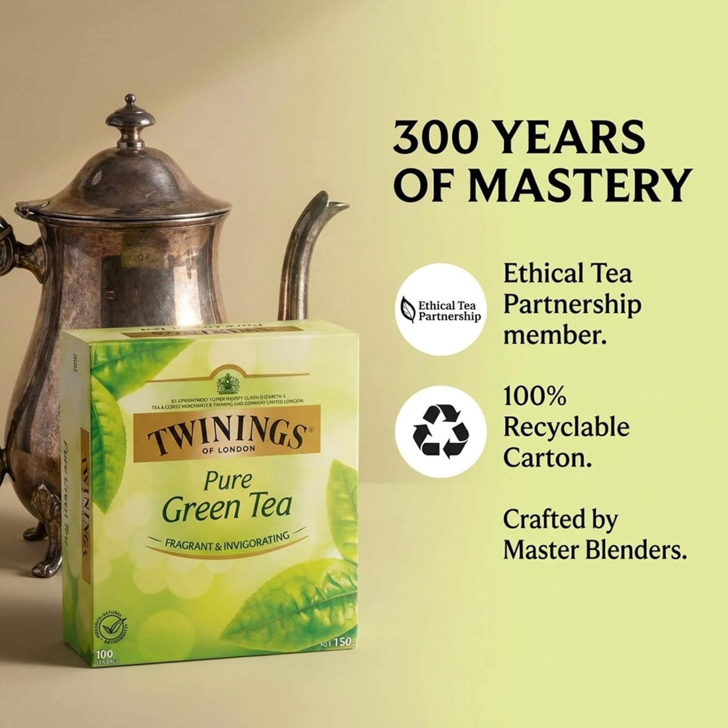 Twinings Green Tea Bags - All-Natural, Pure Flavor - 100 Count Pack