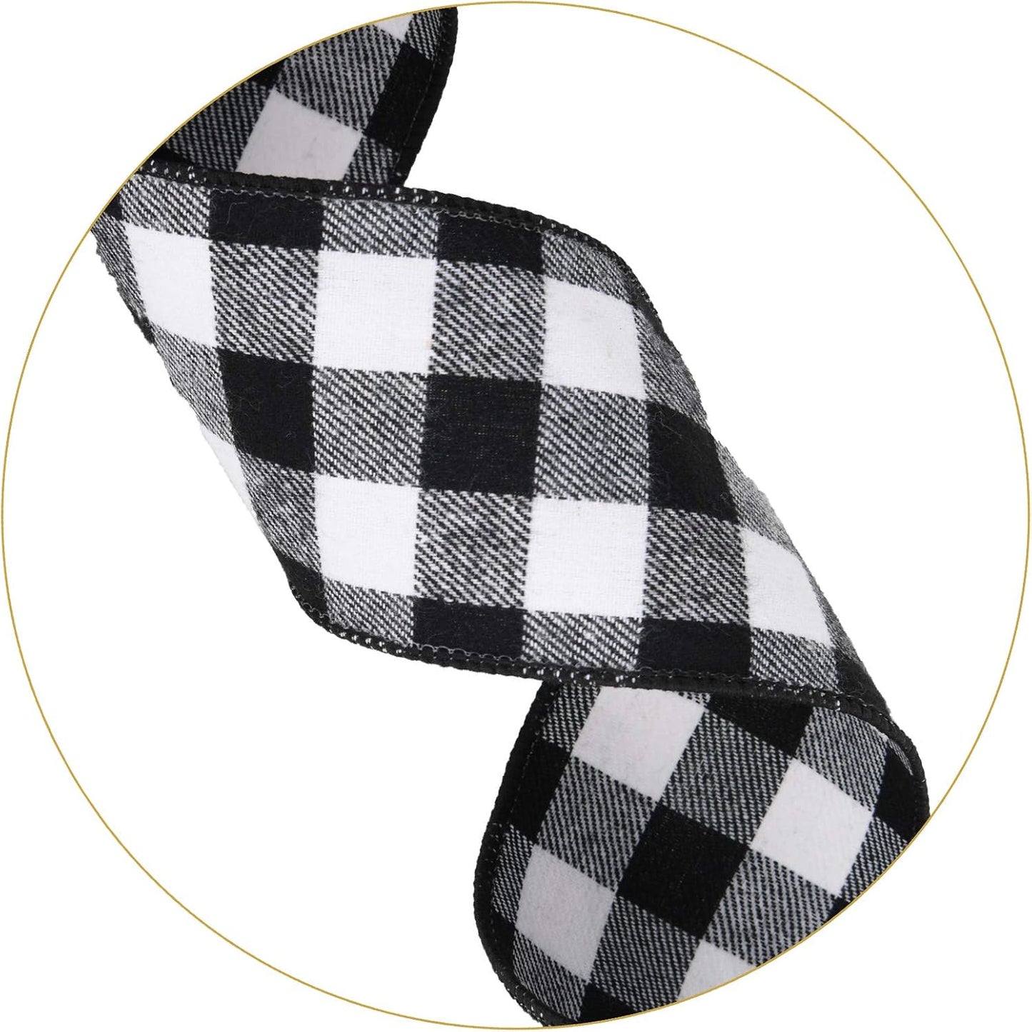 Regine Switzerland Christmas Tree Topper - Large Black and White Plaid Bow | 48x13 Inches Decorative Accent