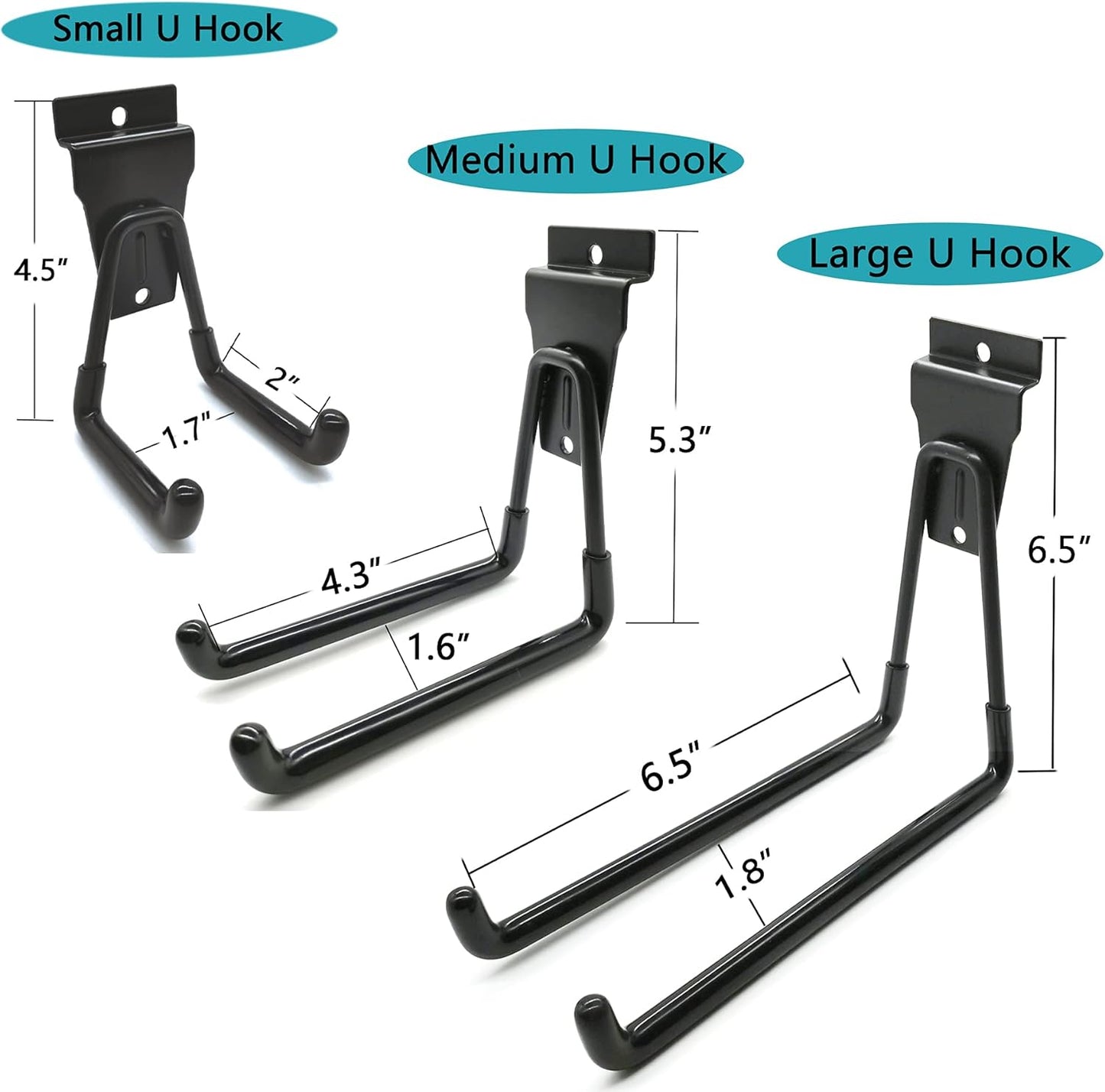 Proslat Heavy Duty Slatwall Hooks - 14 Pack Multi-Size Garage Wall Organizer for Efficient Storage