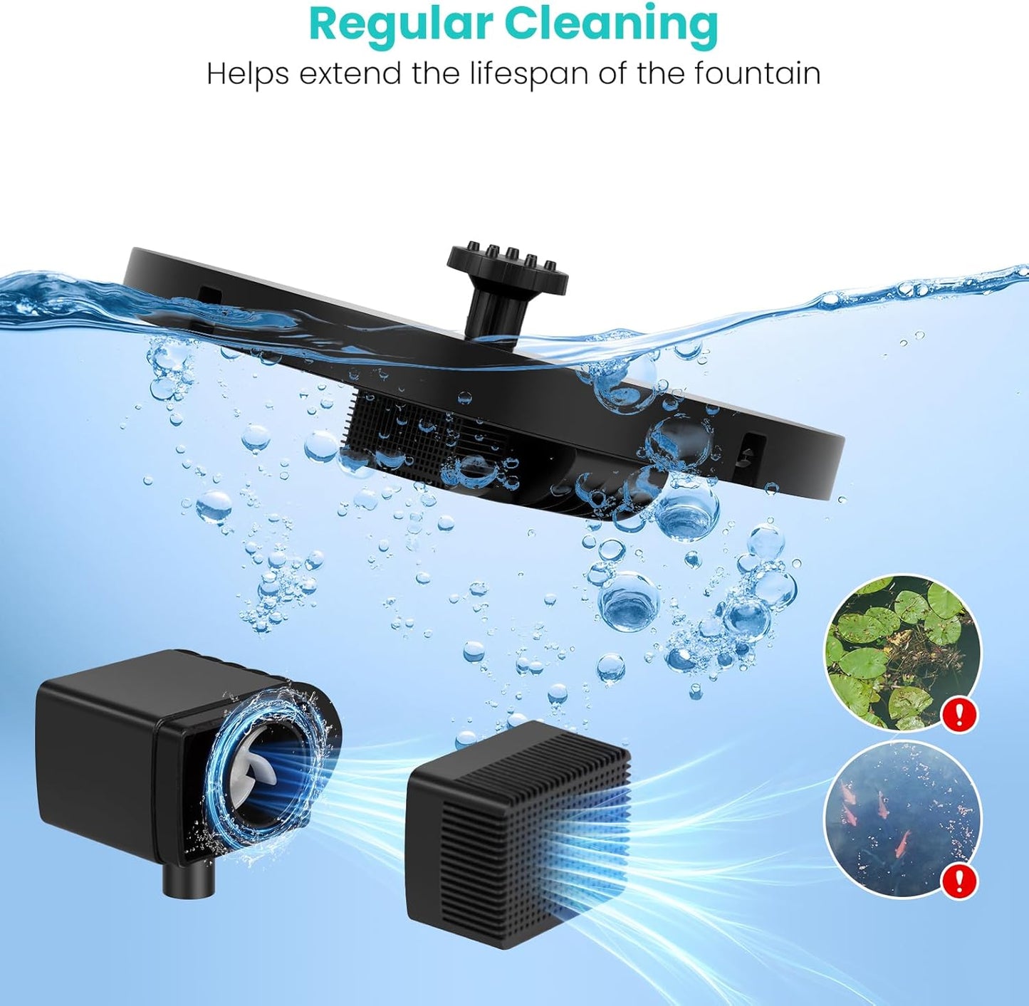 Skiennix 3.5W Solar Water Fountain - Upgraded Floating Pump with 6 Nozzles for Bird Baths & Gardens