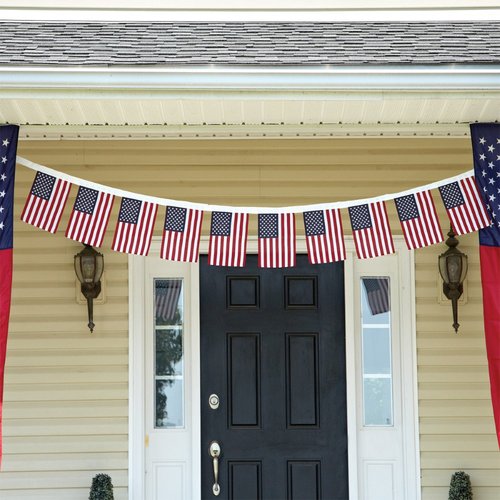 Anley US National American String Pennant Flags, Patriotic Events 4th of July Independence Day Decoration Sports Bars - 33 Feet 38 Flags