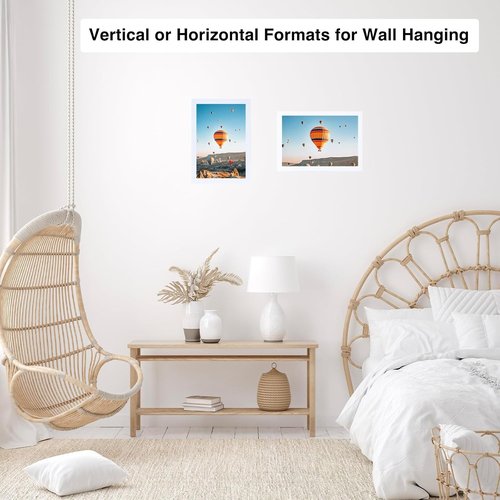 JCJMY 5x6 Picture Frame - White Wall Mount & Tabletop Display | Shatter-Resistant Plexiglass