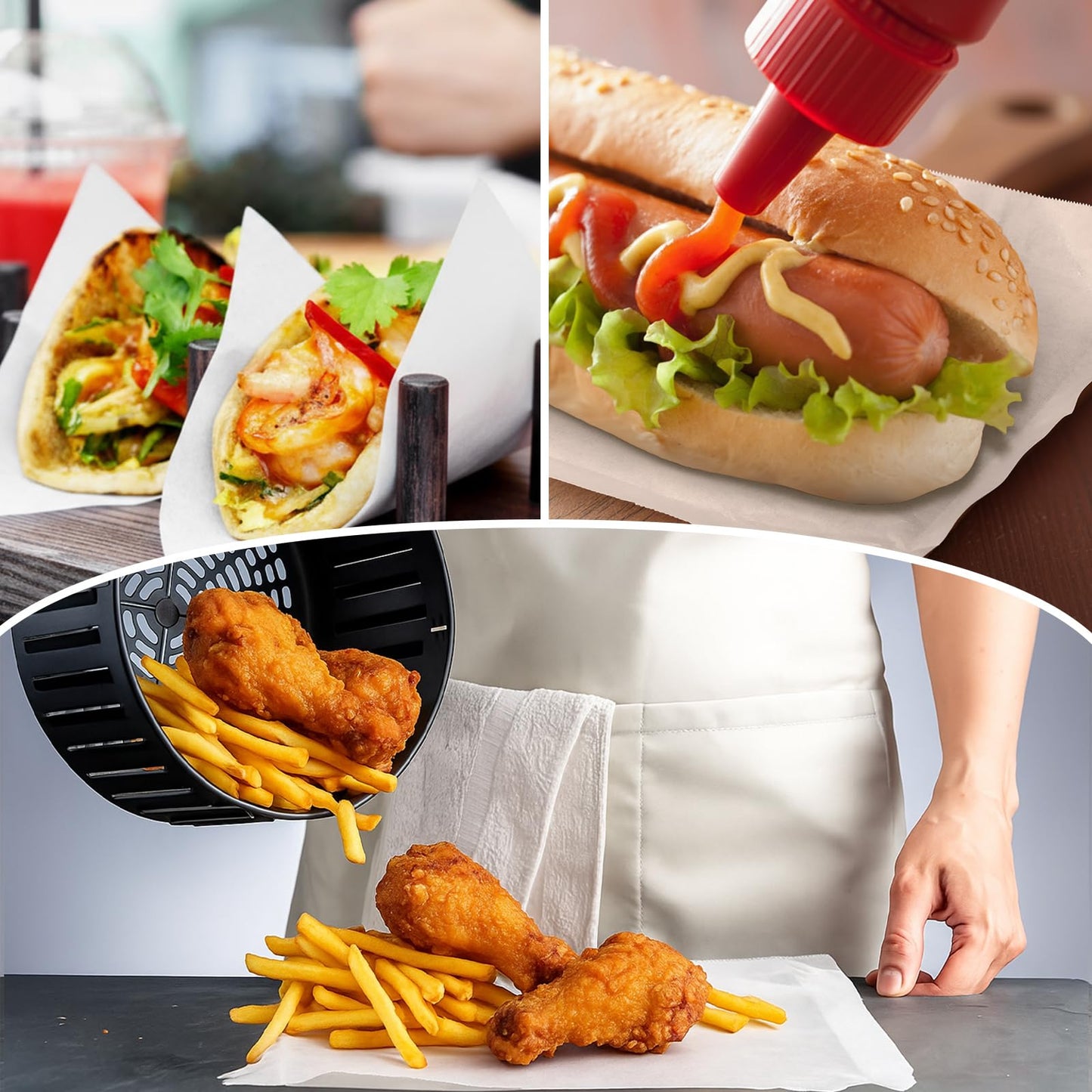 LemonRoad 6 Pack 720 Pcs Pop-up Parchment Paper Sheets 10.7 x 13.75 Inch Precut Non-stick Parchment Sheets Non-stick Greaseproof Baking Paper for Baking Cooking Grilling Air Fryer and Steaming