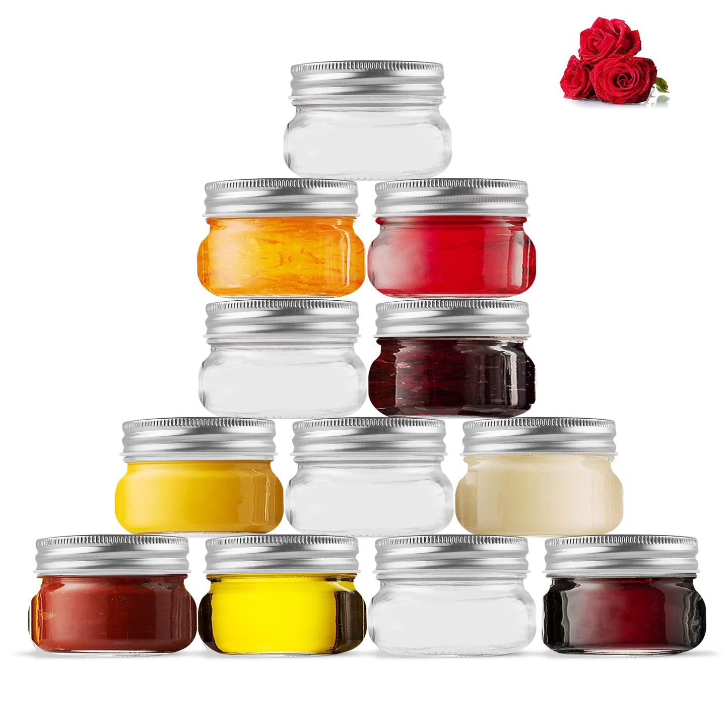 LovoIn Canning Jars - 12 Pack Small Mason Jars 4 oz Glass Canning Jars with Lids for Jam, Honey and Spice, Wedding Favors, Shower Favors1