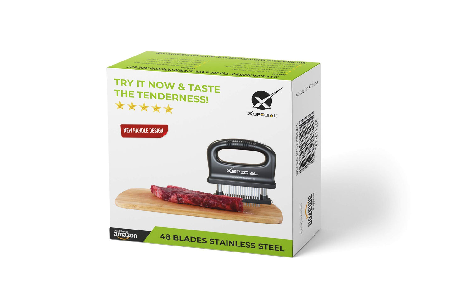 Meat Tenderizer Tool - 48 Blade Stainless Steel Needle Tenderizer for Steaks, Chicken, Pork - Heavy Duty Kitchen Tenderizing Tool - Dishwasher Safe