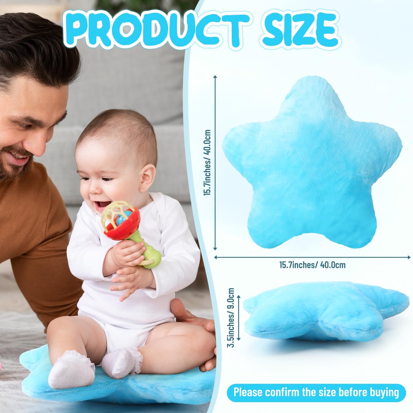 Soaoo 5 Pcs Star Fluffy Pillow Shaped Star Throw Pillow Kids Aesthetic Decor Soft Preppy Cute Cushion for Sofa Living Room Bedroom Back to School 15.75 in (Yellow,Purple,White,Blue,Dark Blue)