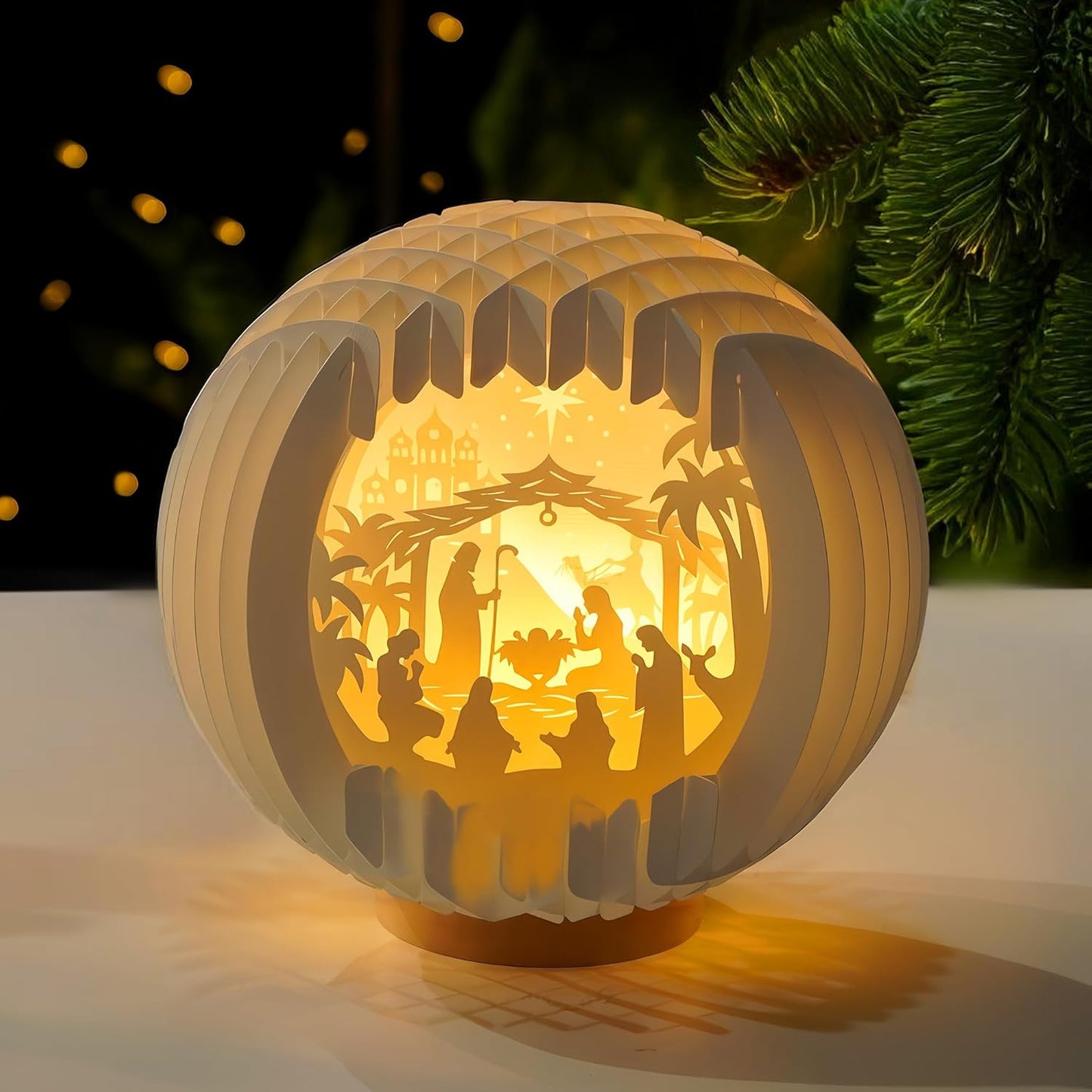 Skiennix Light Up Nativity Scene - LED Tabletop Christmas Decorations | Small Religious Gifts