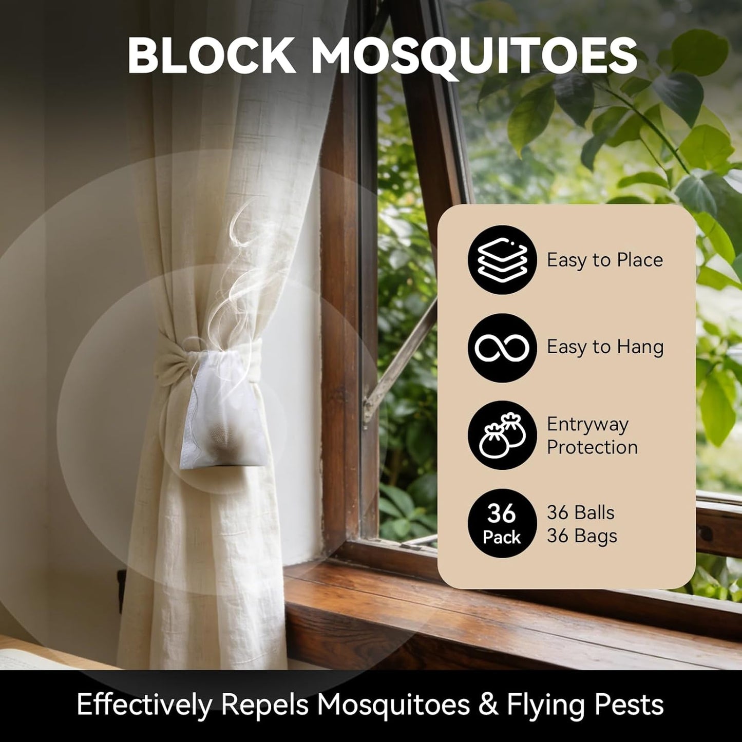 Skiennix Mosquito Repellent Balls - Natural Outdoor & Indoor Deterrent for Yard, Patio, Camping