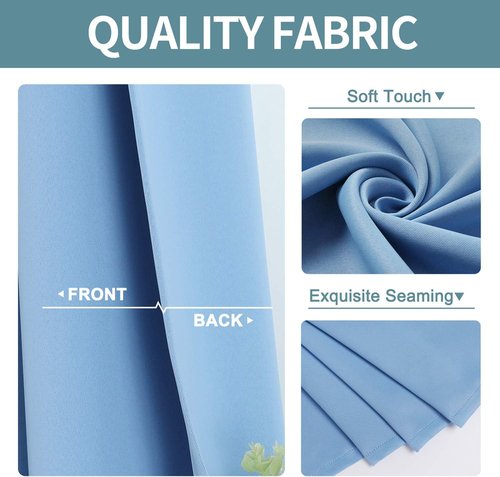 ChrisDowa Grommet Blackout Curtains - Thermal Insulated Room Darkening Panels (Sky Blue, 52W x 45L)