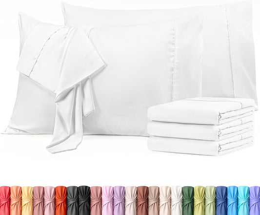 Utopia Bedding Queen Pillow Cases - Soft Brushed Microfiber - 6 Pack, Fade Resistant | 20 x 30 Inches, White
