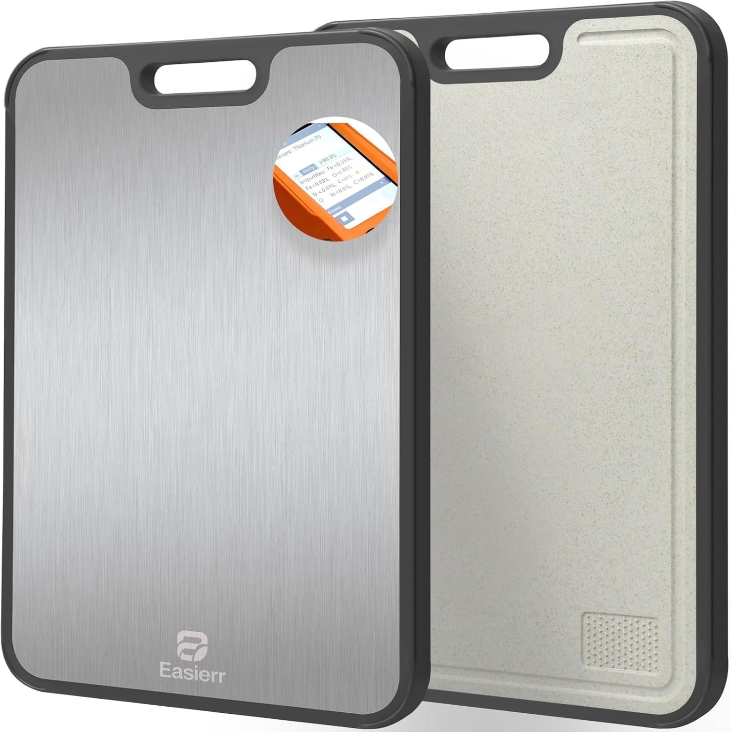Titanium Cutting Board by Extra Large | Non-Toxic 2-in-1 Design with Juice Groove | 17 x 12 Inch